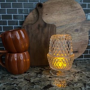 Indiana glass diamond point fairy lamp